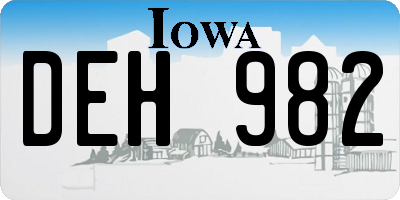 IA license plate DEH982