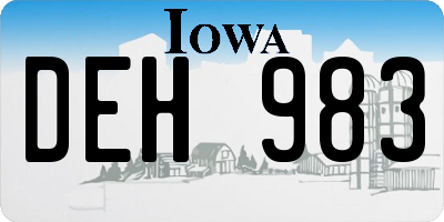 IA license plate DEH983