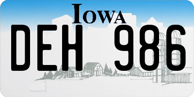 IA license plate DEH986
