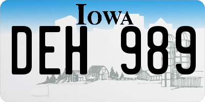 IA license plate DEH989