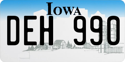 IA license plate DEH990