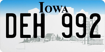 IA license plate DEH992