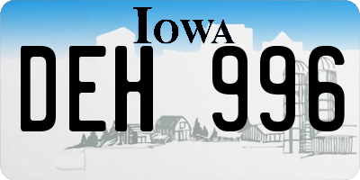 IA license plate DEH996