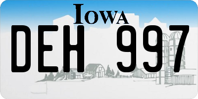 IA license plate DEH997