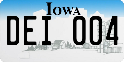 IA license plate DEI004