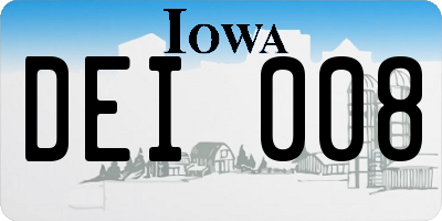 IA license plate DEI008