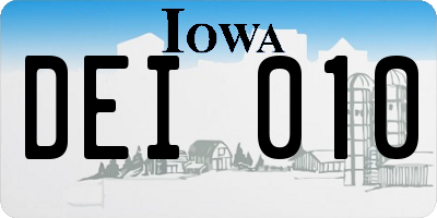 IA license plate DEI010