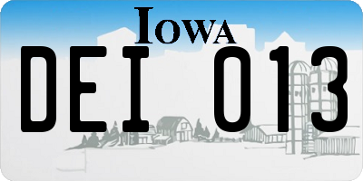 IA license plate DEI013