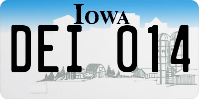 IA license plate DEI014