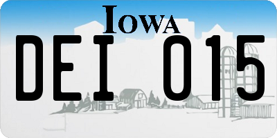 IA license plate DEI015