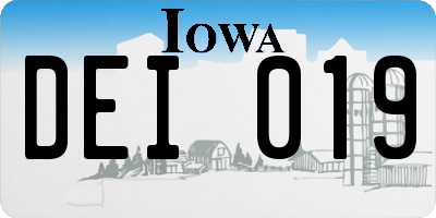 IA license plate DEI019
