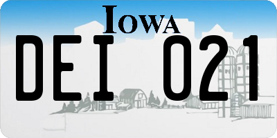 IA license plate DEI021