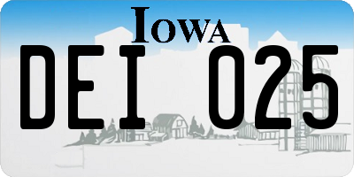 IA license plate DEI025