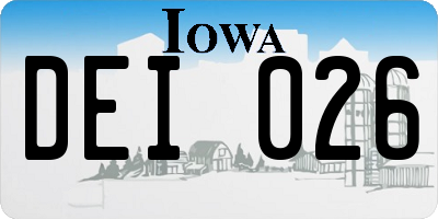 IA license plate DEI026