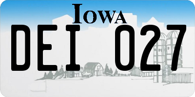 IA license plate DEI027