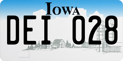 IA license plate DEI028