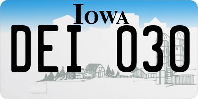 IA license plate DEI030