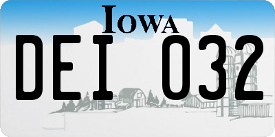 IA license plate DEI032