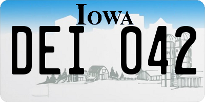 IA license plate DEI042