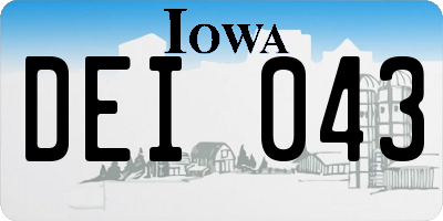 IA license plate DEI043