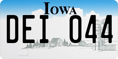 IA license plate DEI044