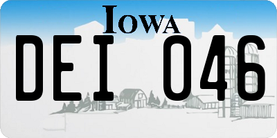 IA license plate DEI046