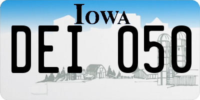 IA license plate DEI050