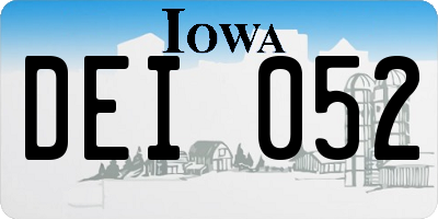 IA license plate DEI052