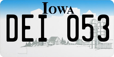 IA license plate DEI053