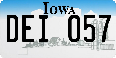 IA license plate DEI057