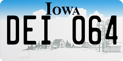 IA license plate DEI064