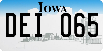 IA license plate DEI065