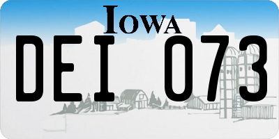 IA license plate DEI073
