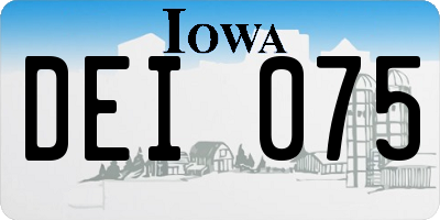 IA license plate DEI075