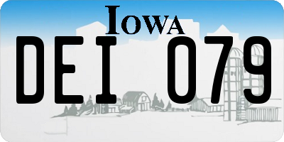 IA license plate DEI079