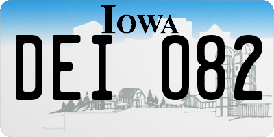 IA license plate DEI082