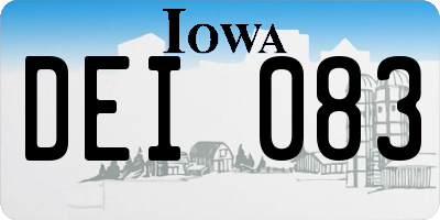 IA license plate DEI083
