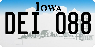IA license plate DEI088