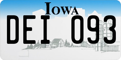 IA license plate DEI093