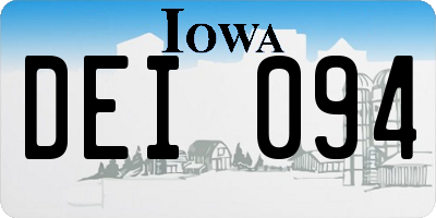 IA license plate DEI094