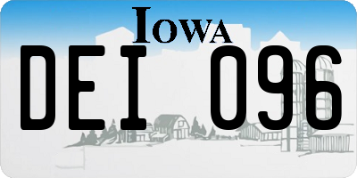IA license plate DEI096
