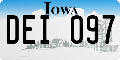 IA license plate DEI097