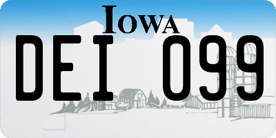 IA license plate DEI099