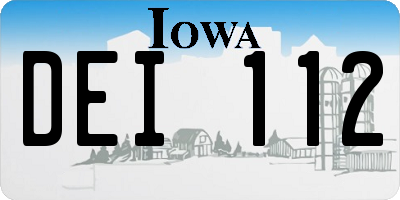 IA license plate DEI112