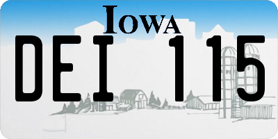 IA license plate DEI115