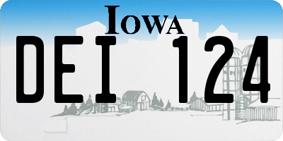 IA license plate DEI124