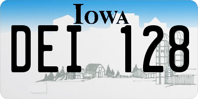 IA license plate DEI128