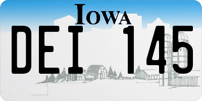 IA license plate DEI145