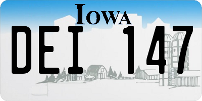 IA license plate DEI147