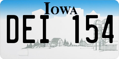 IA license plate DEI154